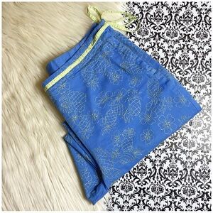 Vintage Talbots : size 16 : pineapple & floral embroidered cropped summer pants